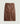 Long straight leather skirt - Brown