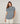 Langer, kurzärmliger Heidepullover mit Stehkragen – Blau