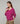 Pull col V oversize en laine - Fuchsia