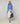 Tricolor round neck sweater in merino wool - Horizon Blue