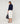 Kurze Strickjacke mit Schulterpolstern - Marineblau