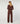 Wide-leg knit pant - Marron