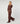 Wide-leg knit pant - Marron